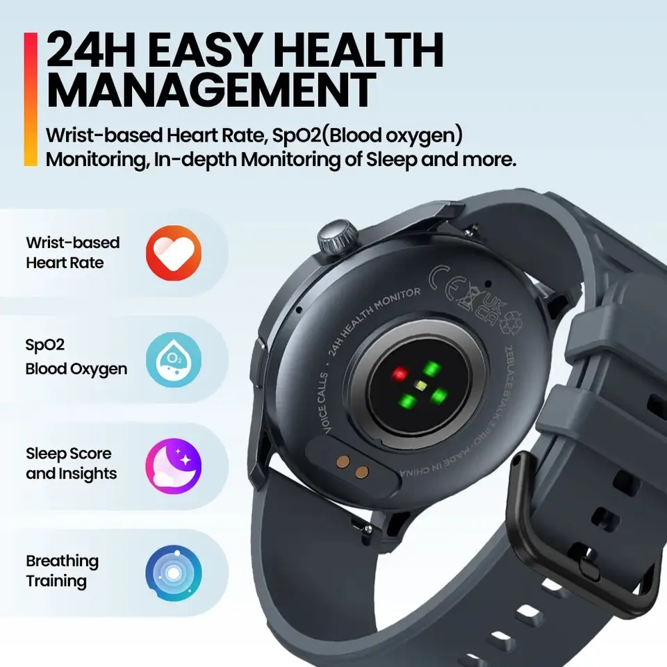 New Zeblaze Btalk 3 PRO Smart Watch 1.43" AMOLED Display Bluetooth Phone Calls Smartwatch Health and Fitness Tracking - 3