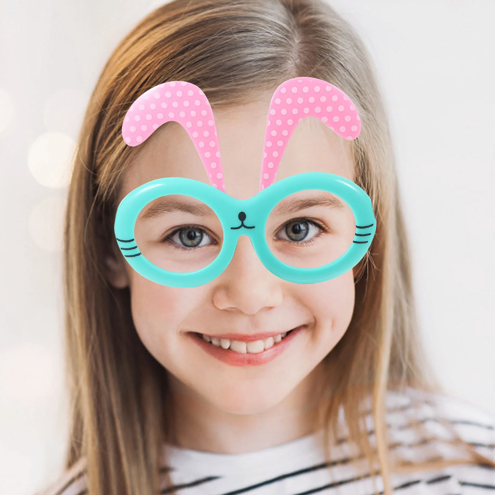 4 قطع من إطار نظارات أذن أرنب للأطفال، مستلزمات حفلات عيد الفصح، دعائم كشك الصور، إكسسوارات أزياء خفيفة الوزن بدون عدسة