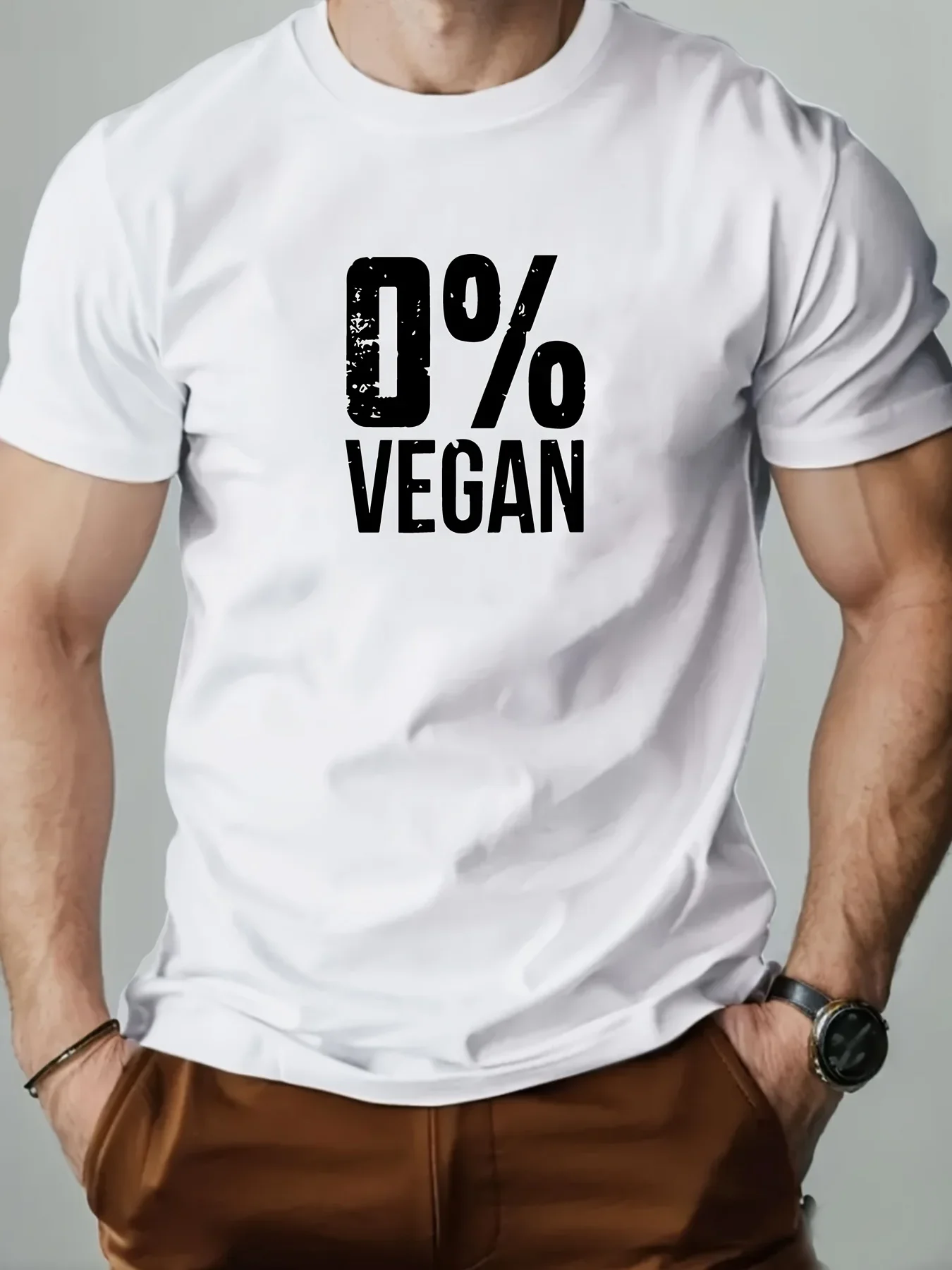 Funny Sarcastic 0 Percent Vegan Cotton T Shirt