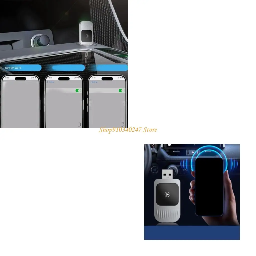 

Q22A Streamlined Wireless Car Dongle Adapter Module Plug Use Design Fast Auto Pairing