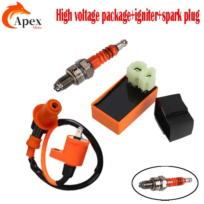 Motorbike Ingition Set 1pc Racing CDI + Spark Plug + Ignition Coil Kits For GY6 50/125/150CC 4-stroke Scooter Parts