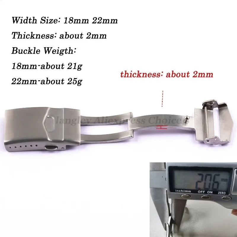 18mm 20mm 22mm Stainless Steel Watch Band Buckle for Seiko Watch Strap Clasp Double Lock Button for Ghost Diving Diver Buckles image 5