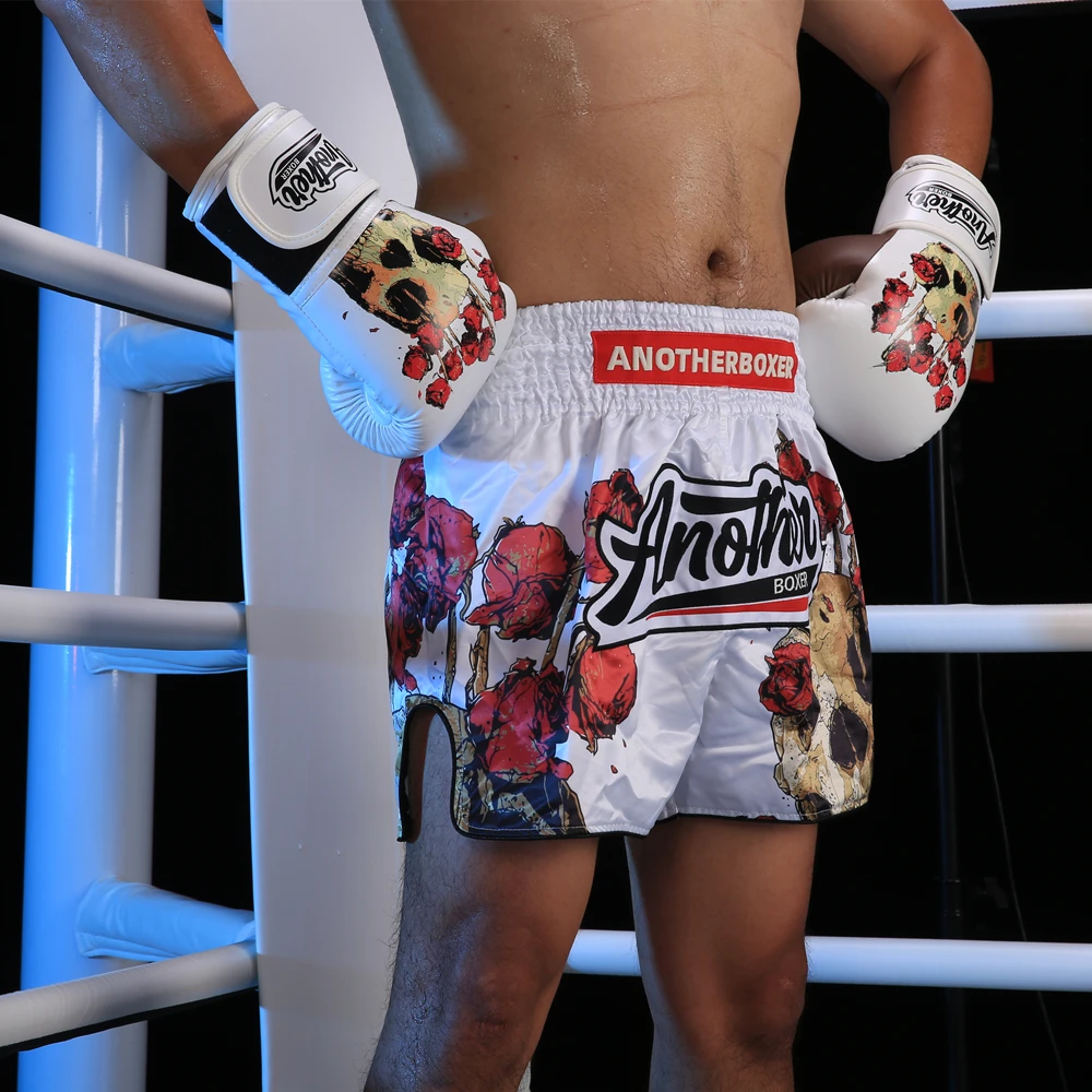 2025 شورت الملاكمة، شورت MMA للرجال والنساء والأطفال مطرز للتدريب القتالي ملابس MMA شورت كيك بوكسينغ سروال الملاكمة التايلاندية #4