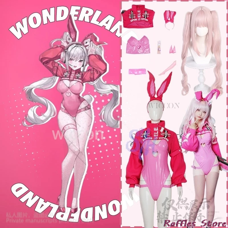 

Anime Game NIKKE: Goddess Of Victory Cosplay Aliccee Costume Fan Art Original Uniform Hot Pink Bunny Girls Sexy Lovely Jumpsuit