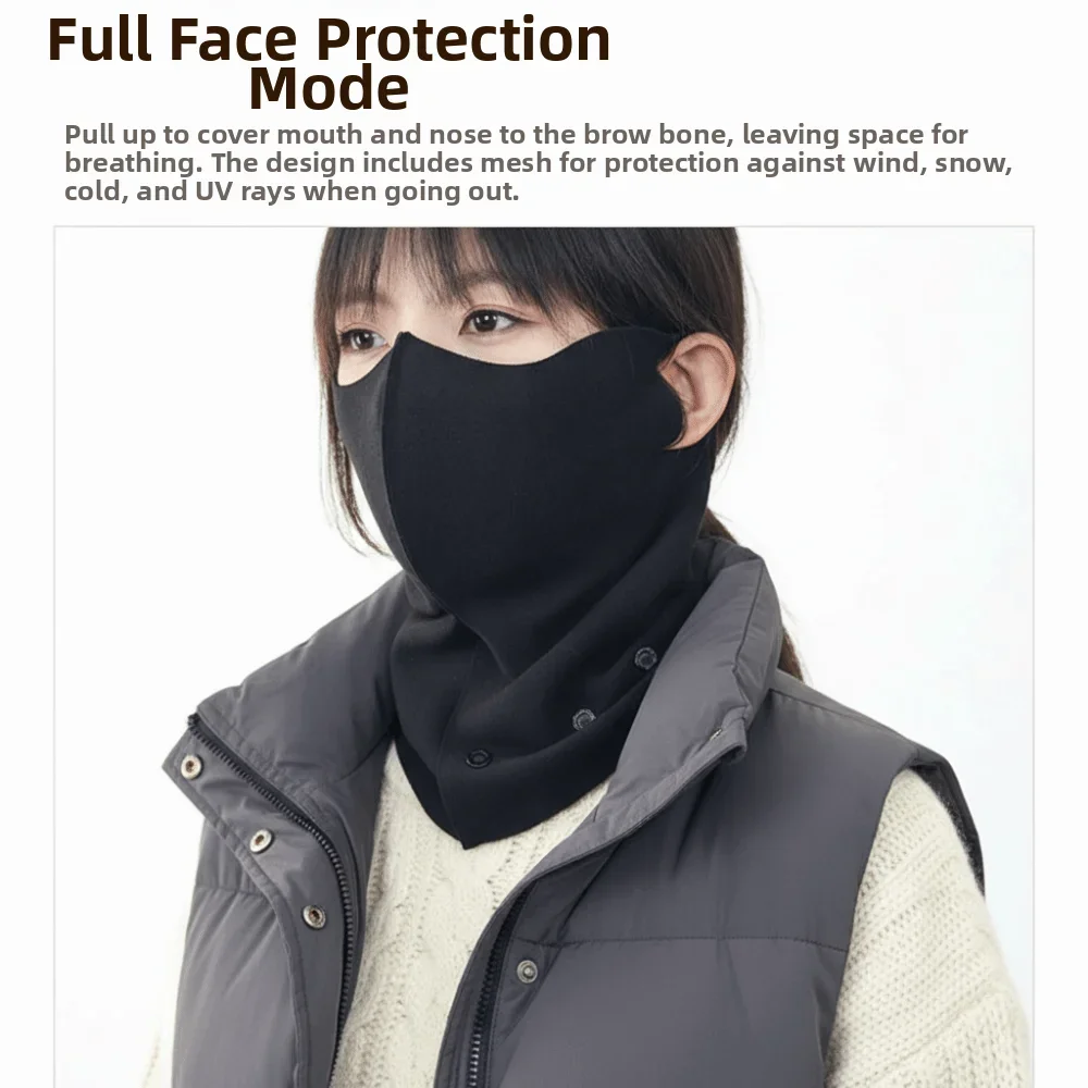 

Маска-шарф с подогревом и зарядкой через USB, 3 температурных режима, съемный шарф с подогревом, защита от тепла от холода, ветрозащита