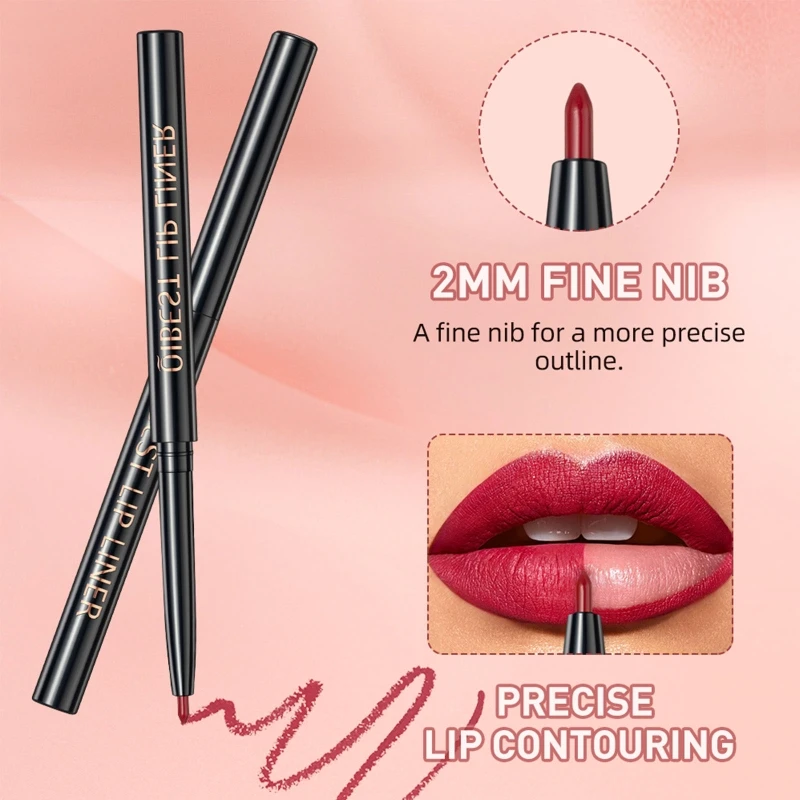 3-In-1 Lipliner Set Inclusief Lip Liner Lippenstift & Lip Glazuur Langdurige Non-Stick Cup Lippenstift Make-Up Kit Voor Meisjes