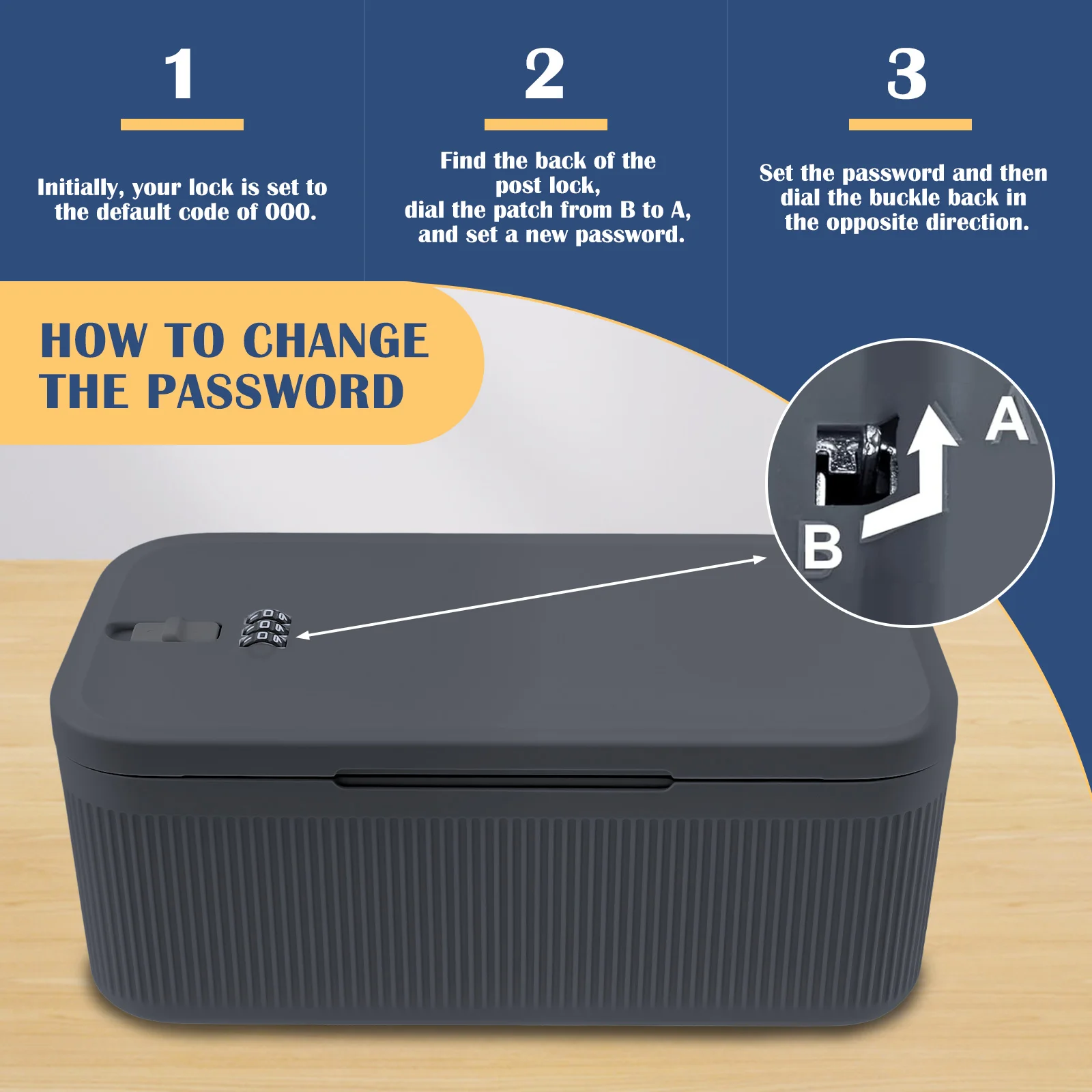 Digital Password Lock Safe Box Medicine Locking Box Portable Passport Files Cash Jewelry Privacy Security Organizer Case