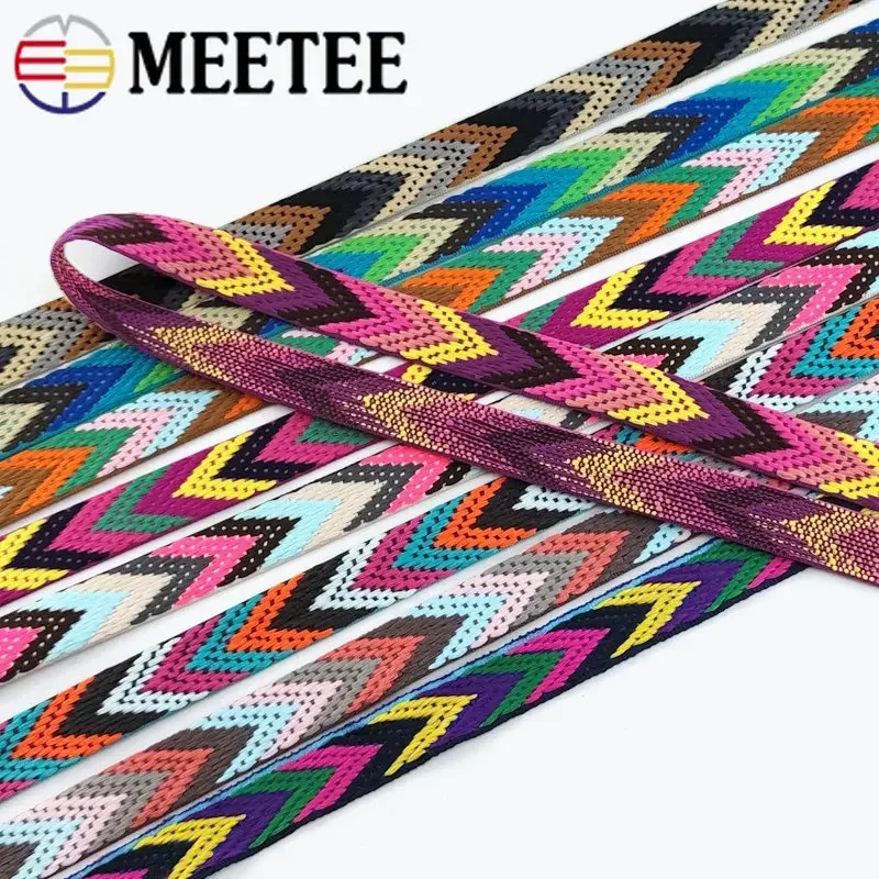 2/4/8M Polyester Jacquard Webbings Tape 22mm Backpack Pet Strap Webbing Label Ribbon Sewing Bias Binding Accessories