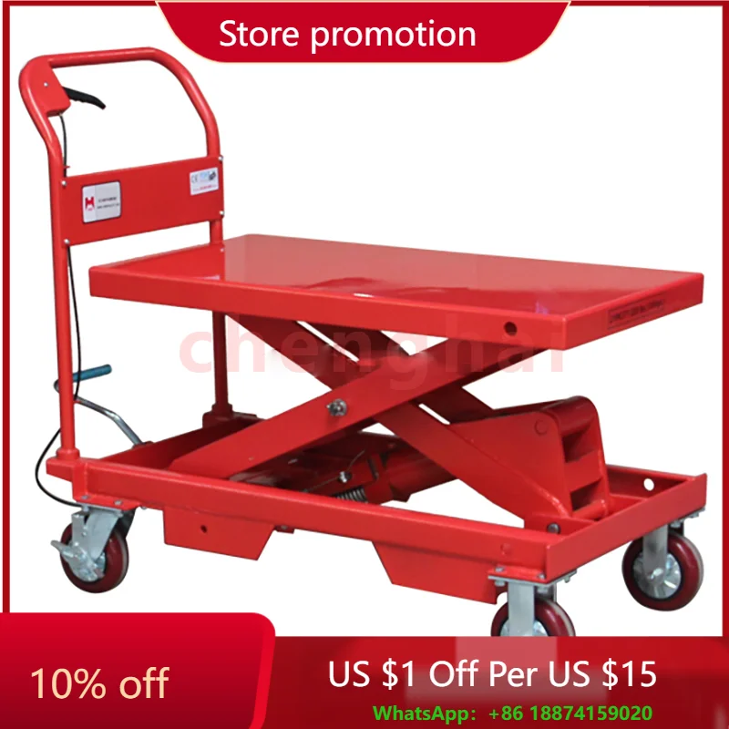 

Small Scissor Lift Table/Manual Trolley Cart for Warehouse/Light Weight Hand Hydraulic Scissor Warehouse Trolley Cart Lift