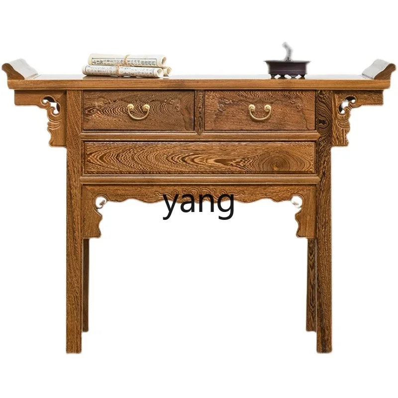 

CX Solid Wood Altar Buddha Shrine Altar a Long Narrow Table in Chinese Antique Style Head Table Foyer Doorway