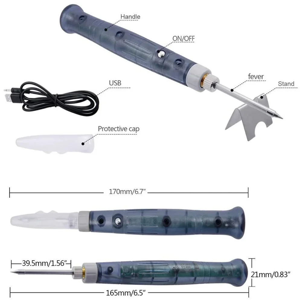 STONEGO 1 zestaw lutownicy USB, szybkie chłodzenie i ogrzewanie Mini USB 5V 8W lutownica Mini grot naprawa płyty głównej telefonu komórkowego