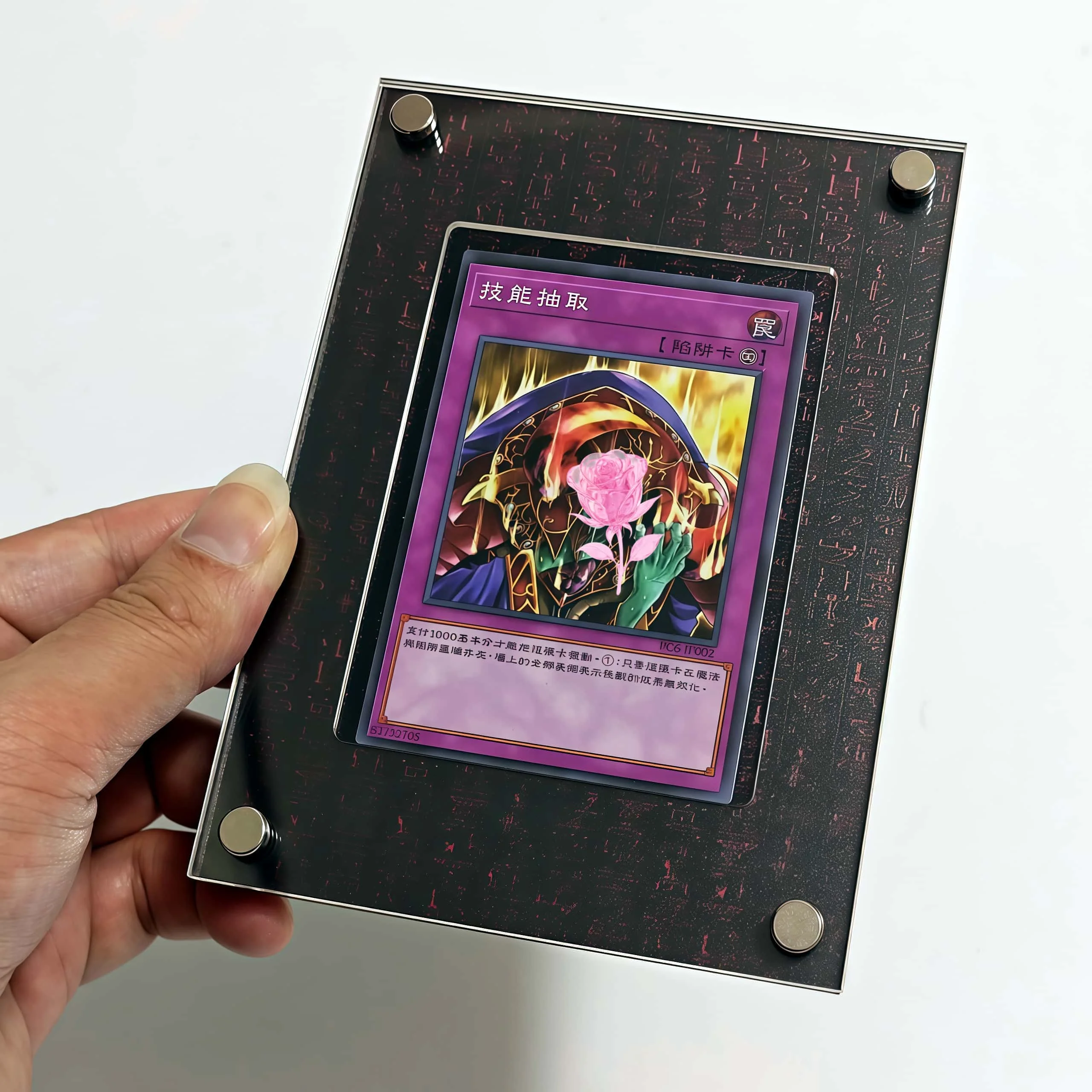 YuGiOh Egyptian Gods Theme Acrylic Card Brick Holder Red Yellow Blue Ancient Egyptian Hieroglyphs Anime Character No Cards
