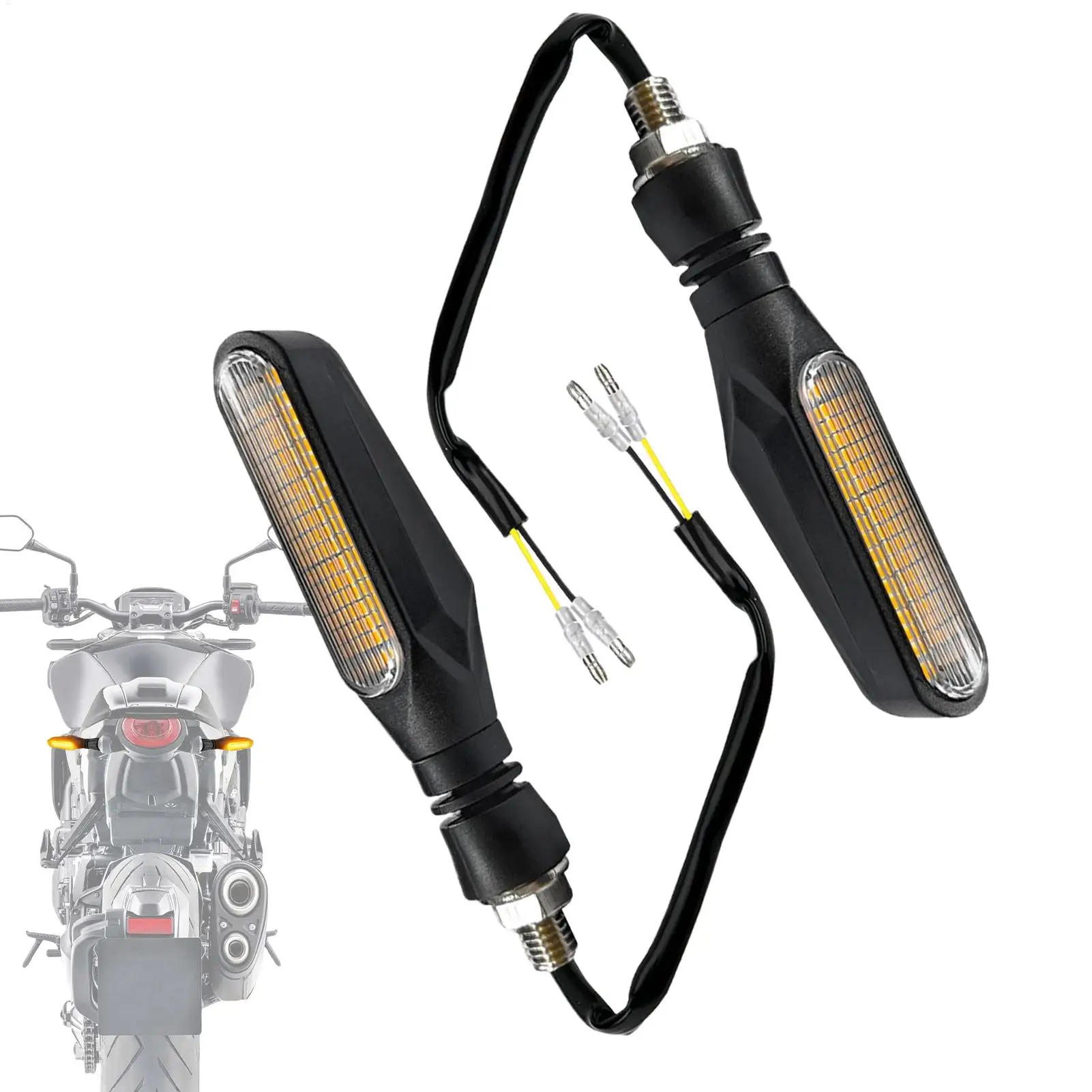 

2 Pieces LED Turn Signals Lamp Waterproof Safety Warning Lights Bright Visibility Enhancer Flashlight for Cycling Motorcycles