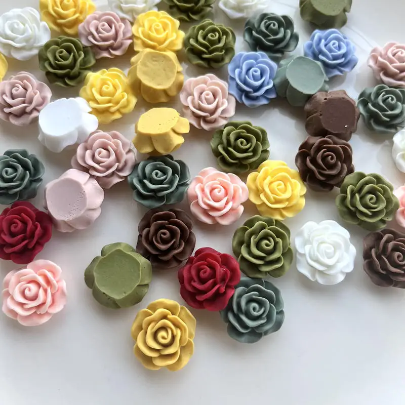 10 pz 20mm resina rosa strass decorazione di nozze fiore scrapbook gioielli che fanno accessori fai da te resina kawaii retro piatto