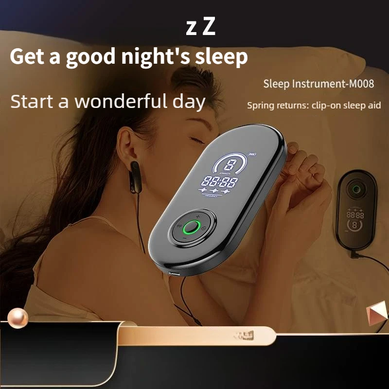 

Portable CES Sleep Aid Ear Clip Microcurrent for Insomnia Relief Adjustable Intensity Light Electrotherapy for Better Sleep