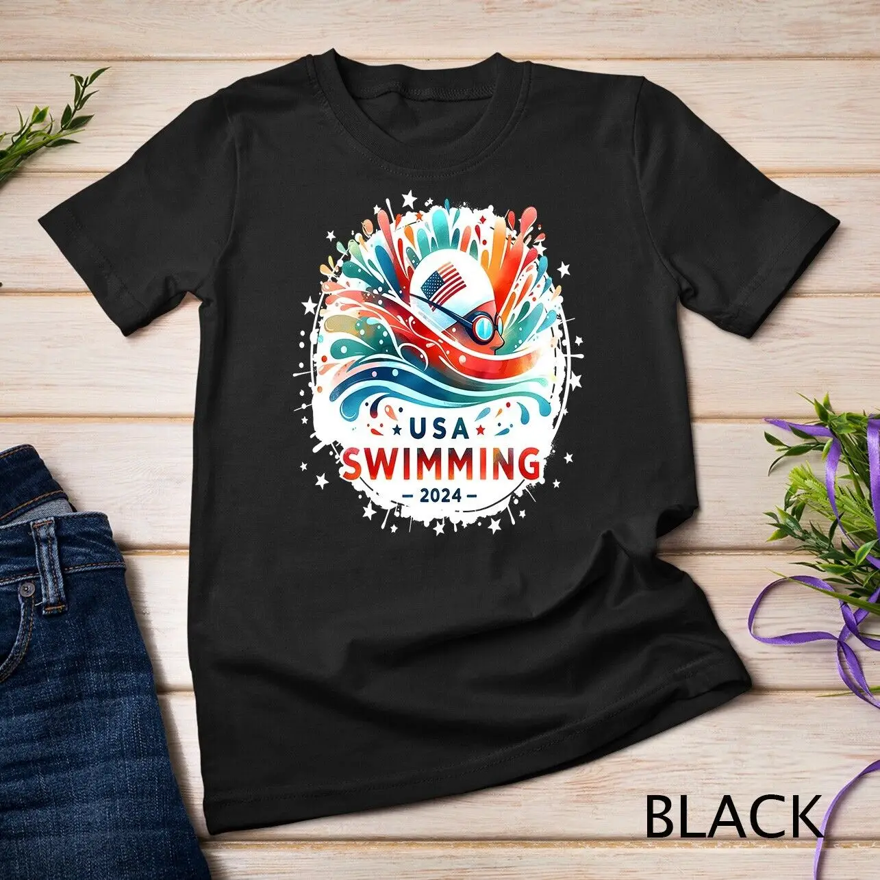 

USA 2024 United States Athlete American Swimming 2024 USA Unisex T-shirt