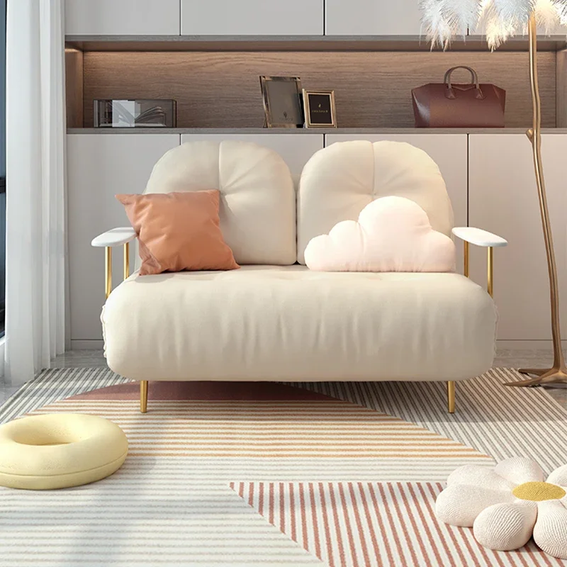 Cream beige white balcony scrub sofa bed