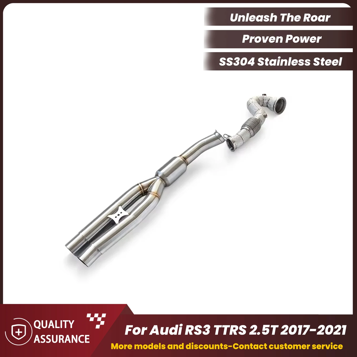 

Upgraded High Flow SUS304 Downpipe for Audi RS3 TT RS 2.5T 2017-2021 by ECCF