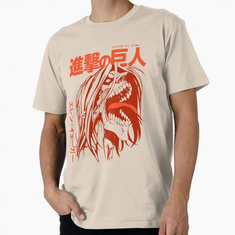 Design Red Shingeki No Kyojin Attack On Titan Gift t shirt Anime lover Manga Graphic Y2K clothes Large size Tops cartoon shirts