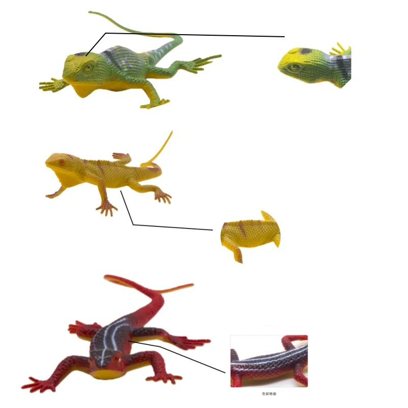 12 pçs brinquedos de lagarto simulado colorido rastejando cobra quádrupla pedra dragão gecko modelo cognitivo brinquedo