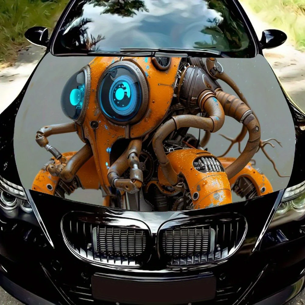 

Colorful Mechanical Mecha Robot Pattern Car hood stickers, waterproof self-adhesive car vinyl stickers, car decoration protectio