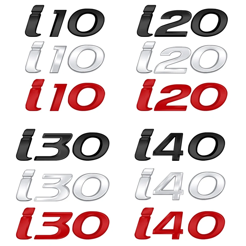 Car Emblem 3D Metal Logo Body Decals Sticker Rear Tail Trunk Boot Mark Letter Badge For I10 I20 I30 I40  N LINE Styling view 2