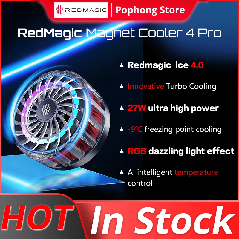 RedMagic Magnetic Cooler 4 Pro ICE Cooler 27W Ultra Magnet Design RedMagic Cooler 4 Pro Magnetic for Redmagic 8 pro Oneplus 11