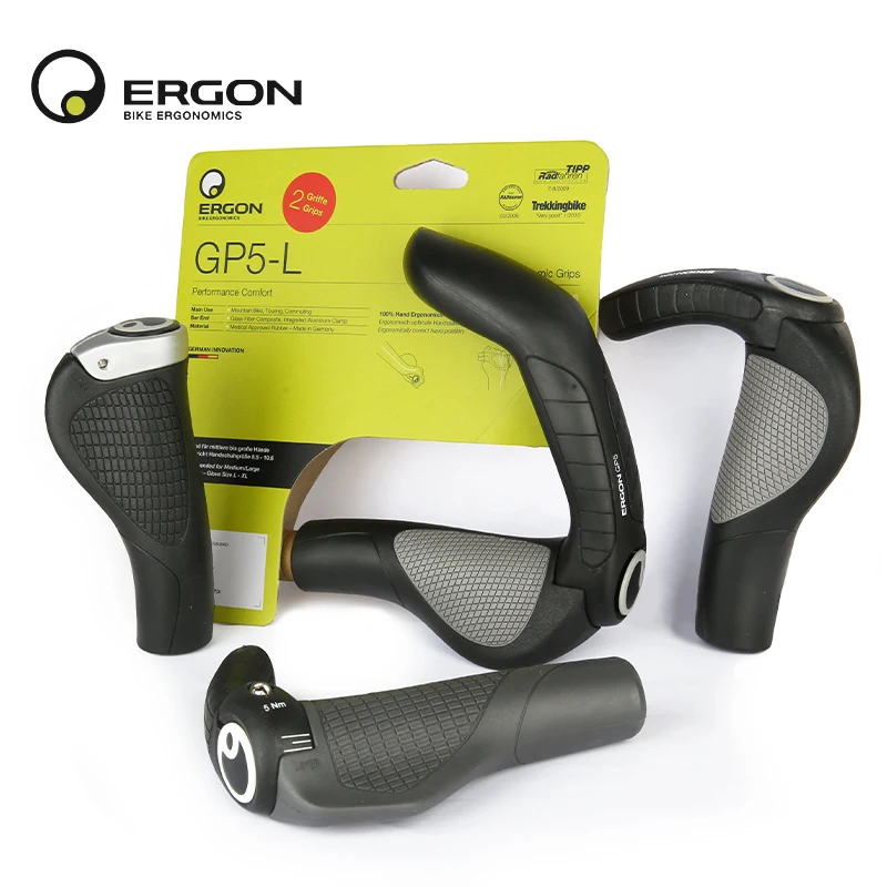 ERGON-Punhos ergonômicos do guiador da bicicleta, original, MTB, bicicleta à prova de choque, montagem do punho do ciclismo, apertos de borracha, GP1, GP3, GP5, GS2, GS3