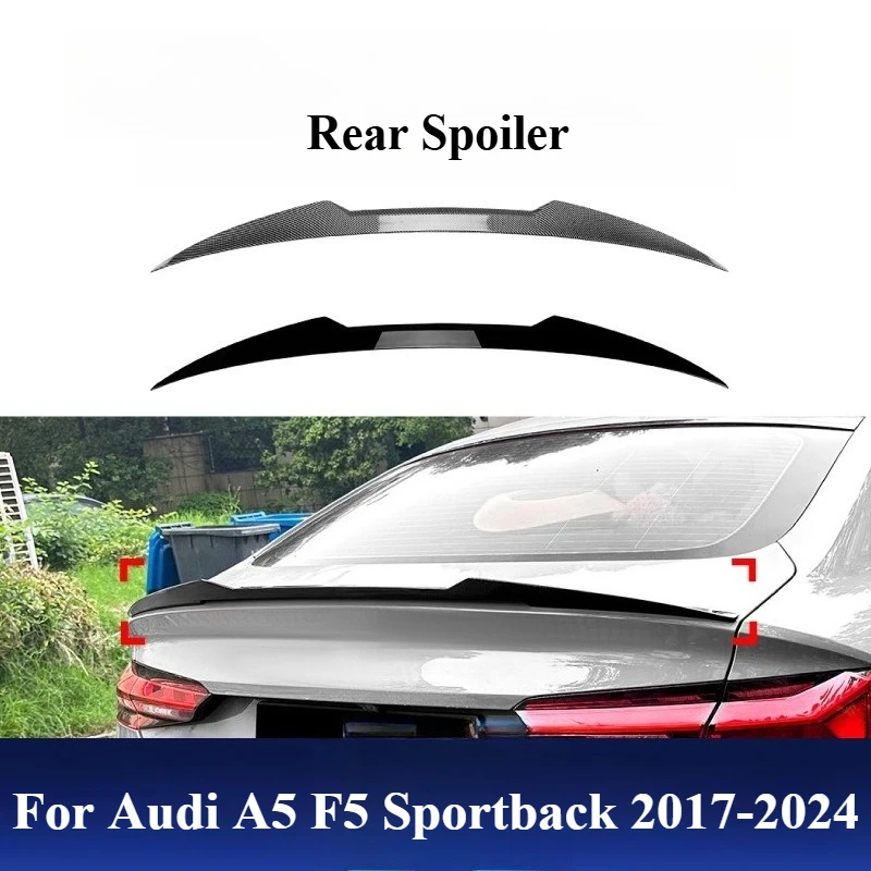 

For Audi A5 F5 Sportback 2017-2024 4door Style Rear Spoiler Wing - High Gloss UV-Resistant ABS Plastic Roof Lip Adhesive Mount