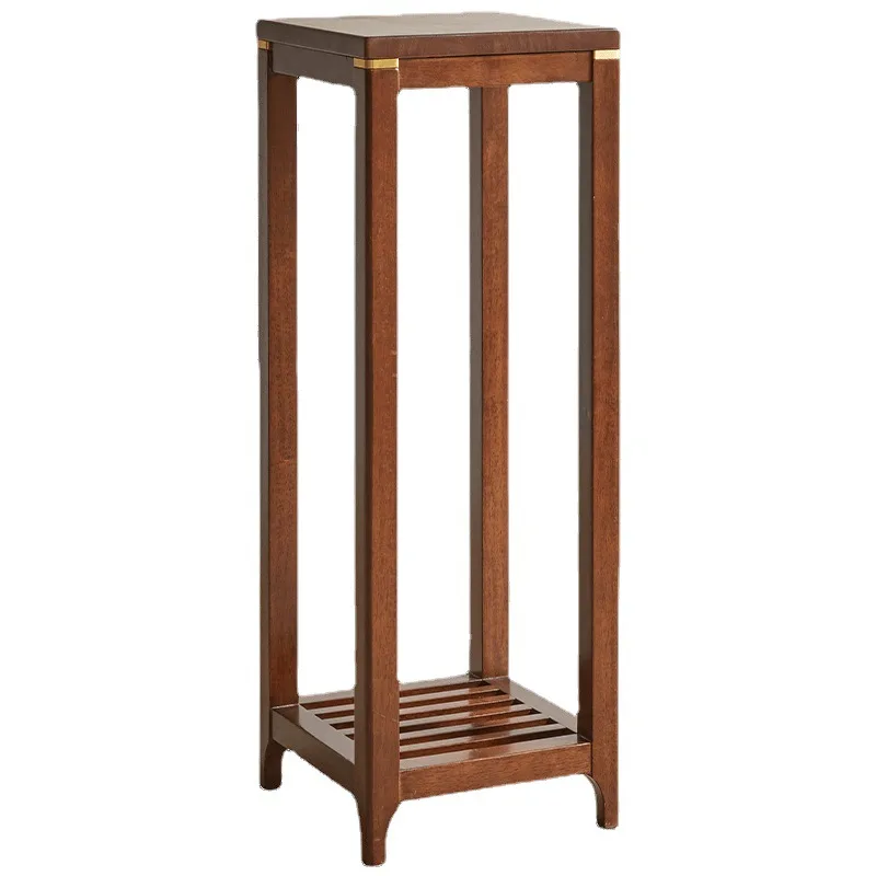 

New Chinese style, solid wood, living room, flower stand, balcony, flower pot, storage, indoor, potted plants
