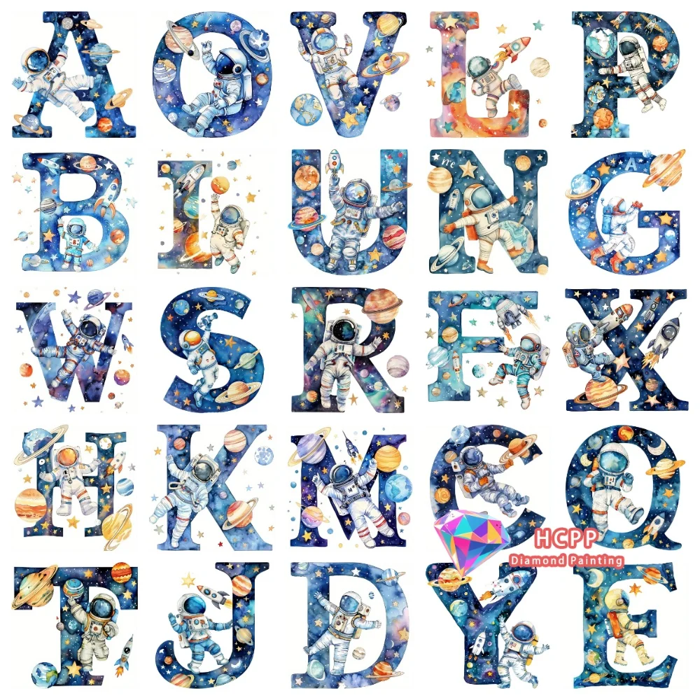 

Набор для алмазной вышивки «Портрет астронавта» с буквами, квадратными и круглыми стразами, 5D DIY, мозаика с планетами, ручная работа, изысканный подарок, декор для дома