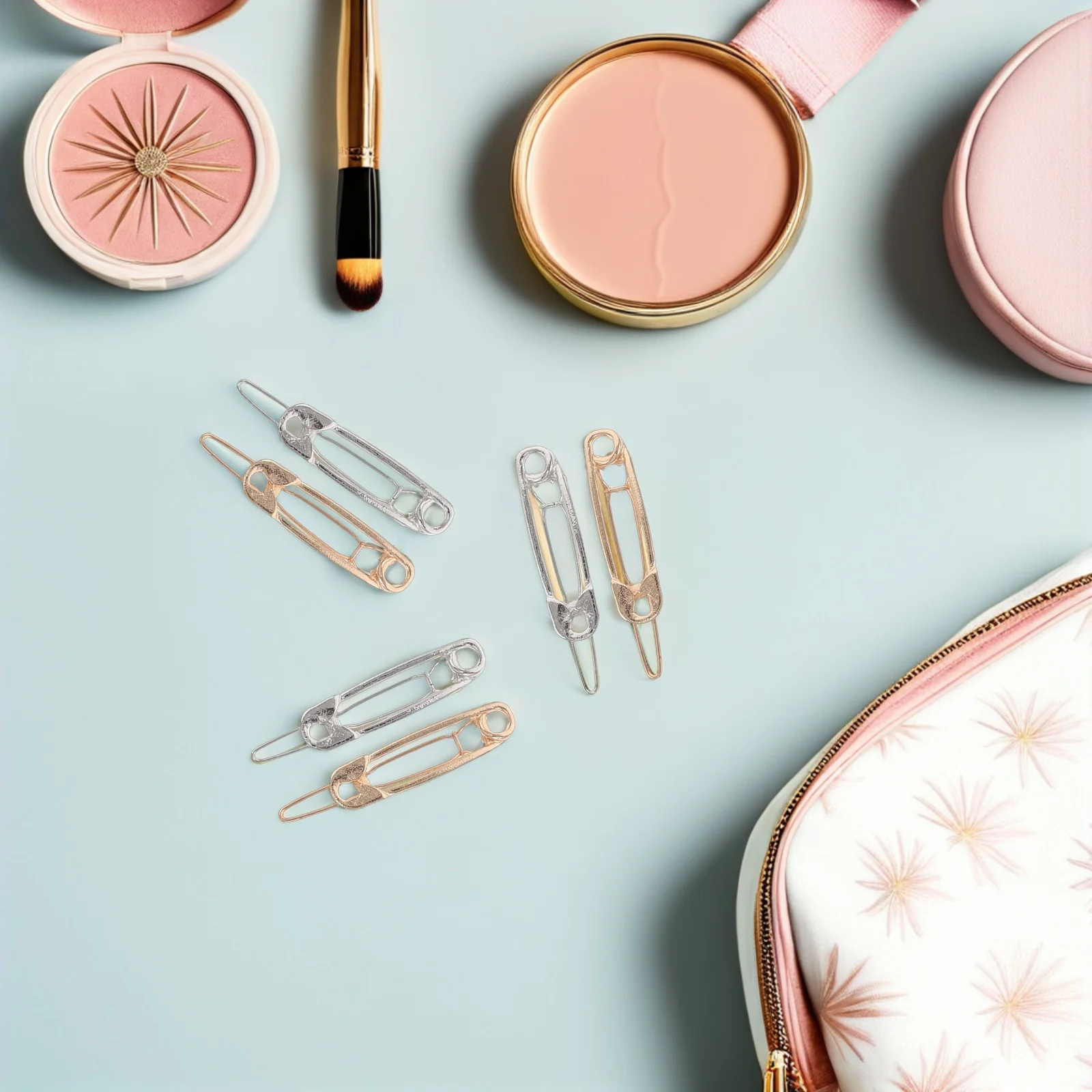 

20Pcs Alloy Safety Pin Hairpins Nonslip Bangs Hair Clips Flat Metal Barrettes Stylish Hair Tools Women Nonslip Hairpins