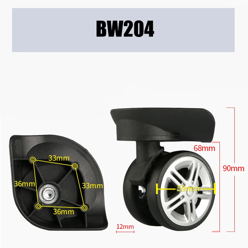 Adequado para bw204 mala de transporte roda acessórios substituição roda universal polia reparo bagagem