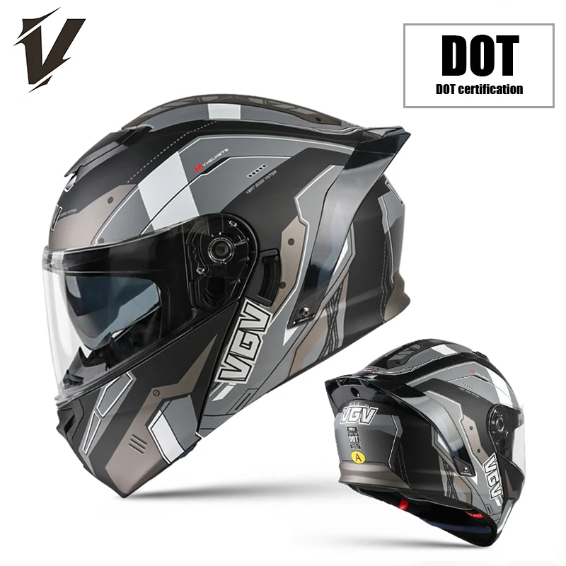 Motorsykkelhjelmer Motorsykkelhjelmer Four Seasons Universal Dual Lens Helm Sicherheit Modular Flip