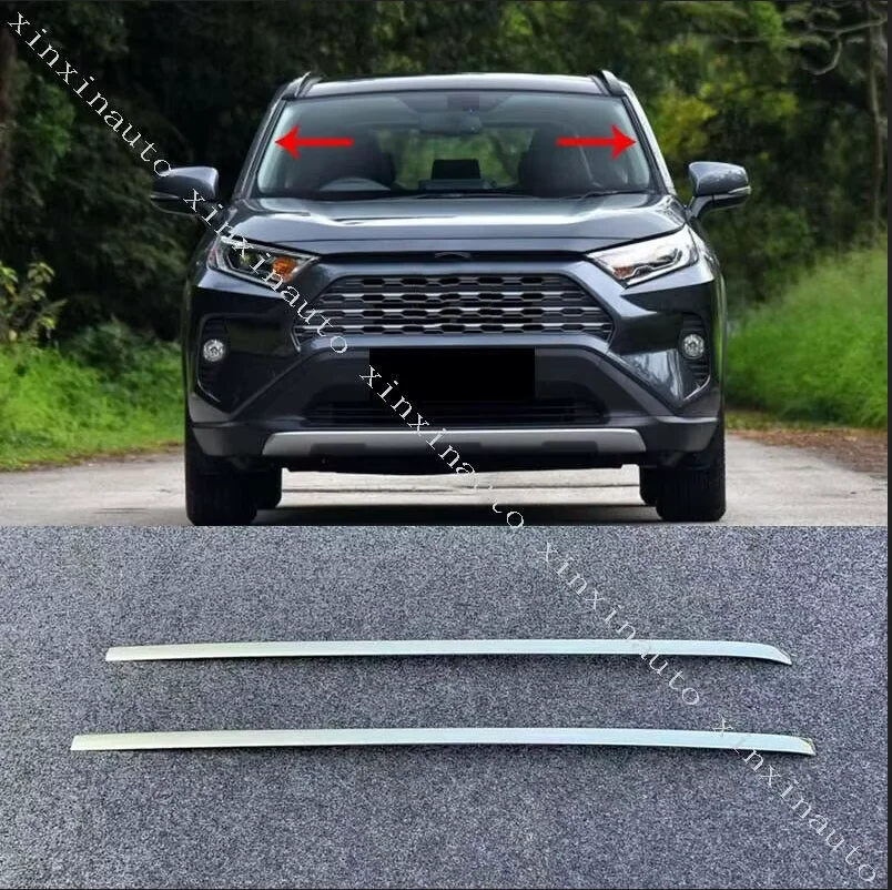 

Дефлектор ветрового стекла на переднее стекло из нержавеющей стали, подходит для Toyota RAV4 2019-2023, модификация автомобиля, автозапчасти