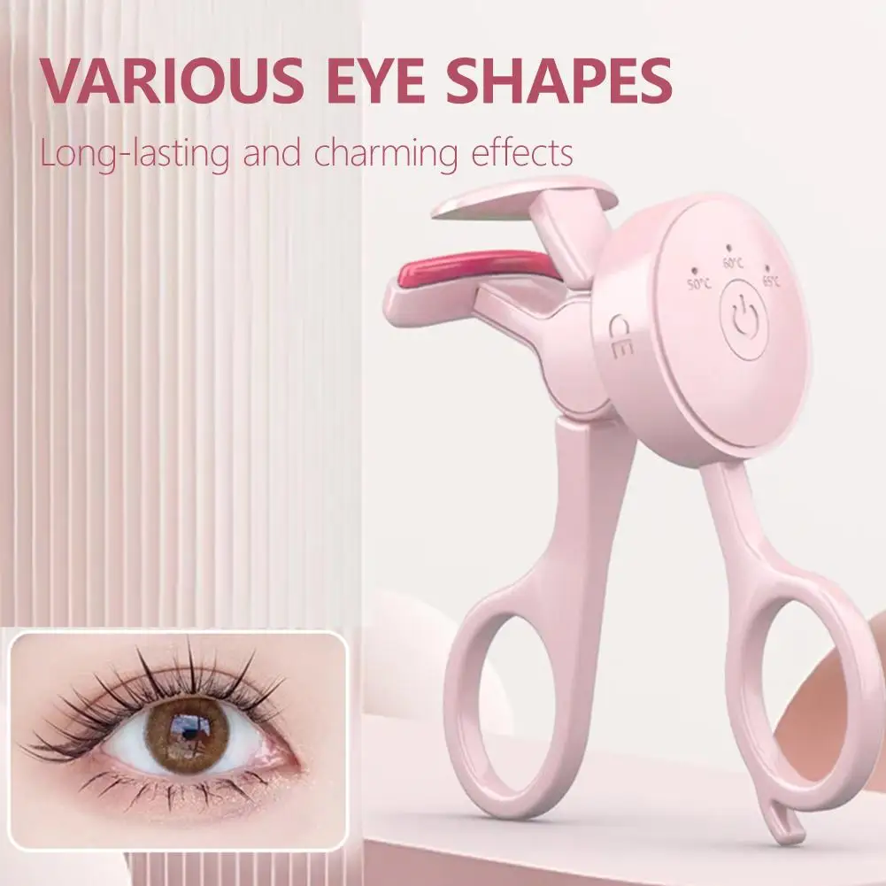 USB Rechargeable Heated Eyelash Curler - Pain-Free Natural Curling, Clamp-Free Design, Long-Lasting Lift