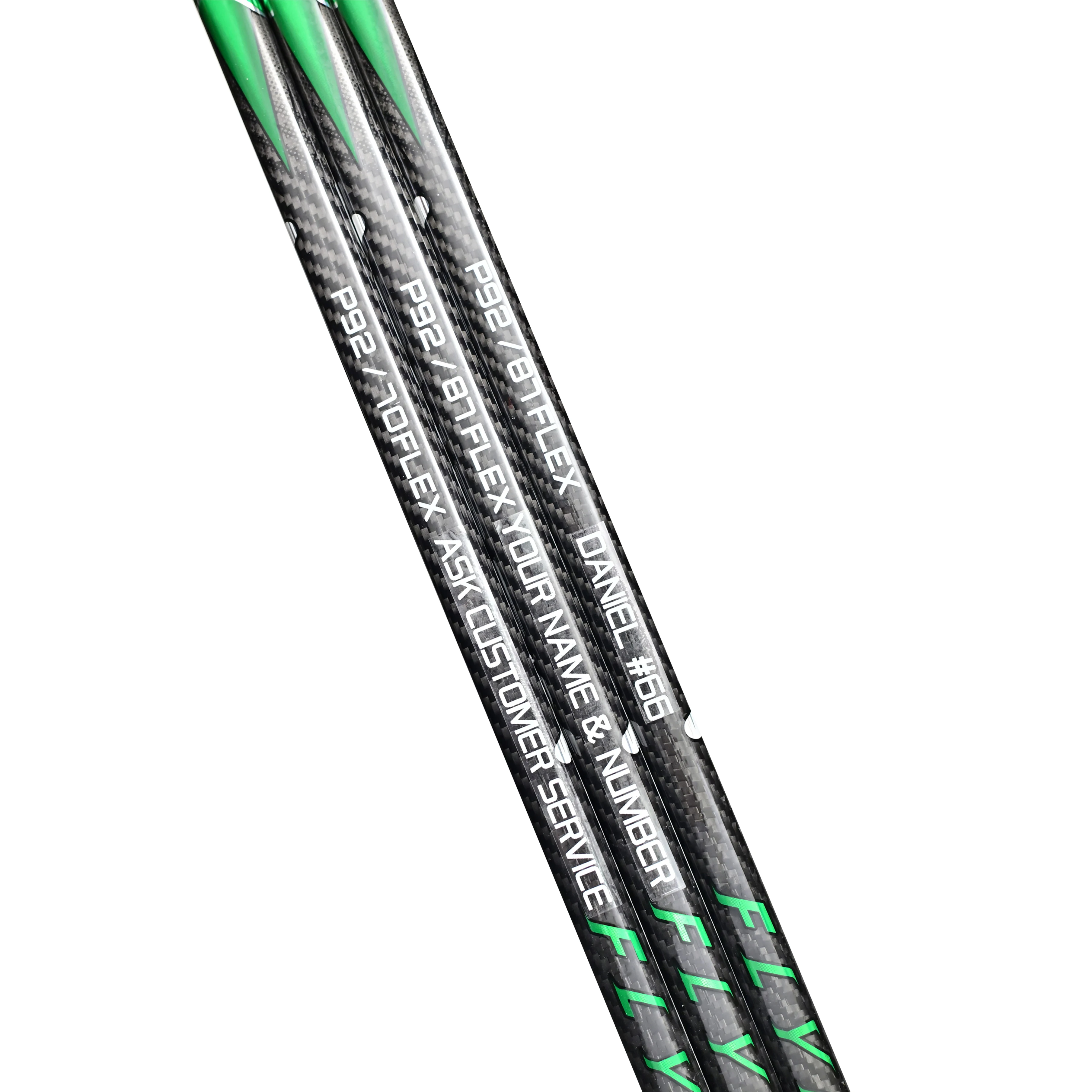 [2-Pack][SR][LKP][Green Hyperfly] Fly2 Classic Taper Slim Shaft Grip Carbon Fiber Hockey Stick - عصا أداء ممتازة
