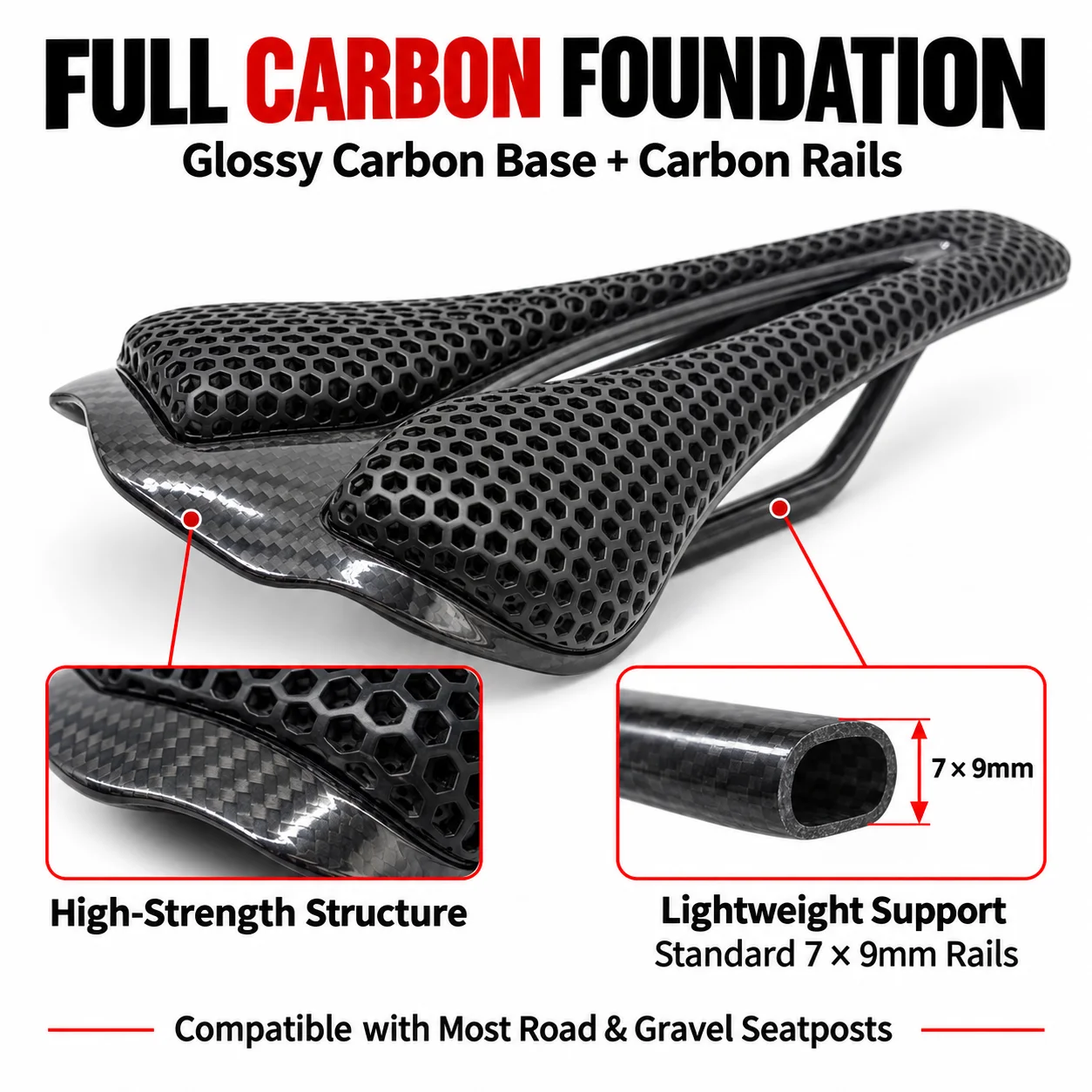 مقعد دراجة من ألياف الكربون، م - مراجعة Carbon Saddle 3D Printed Honeycomb وسعره