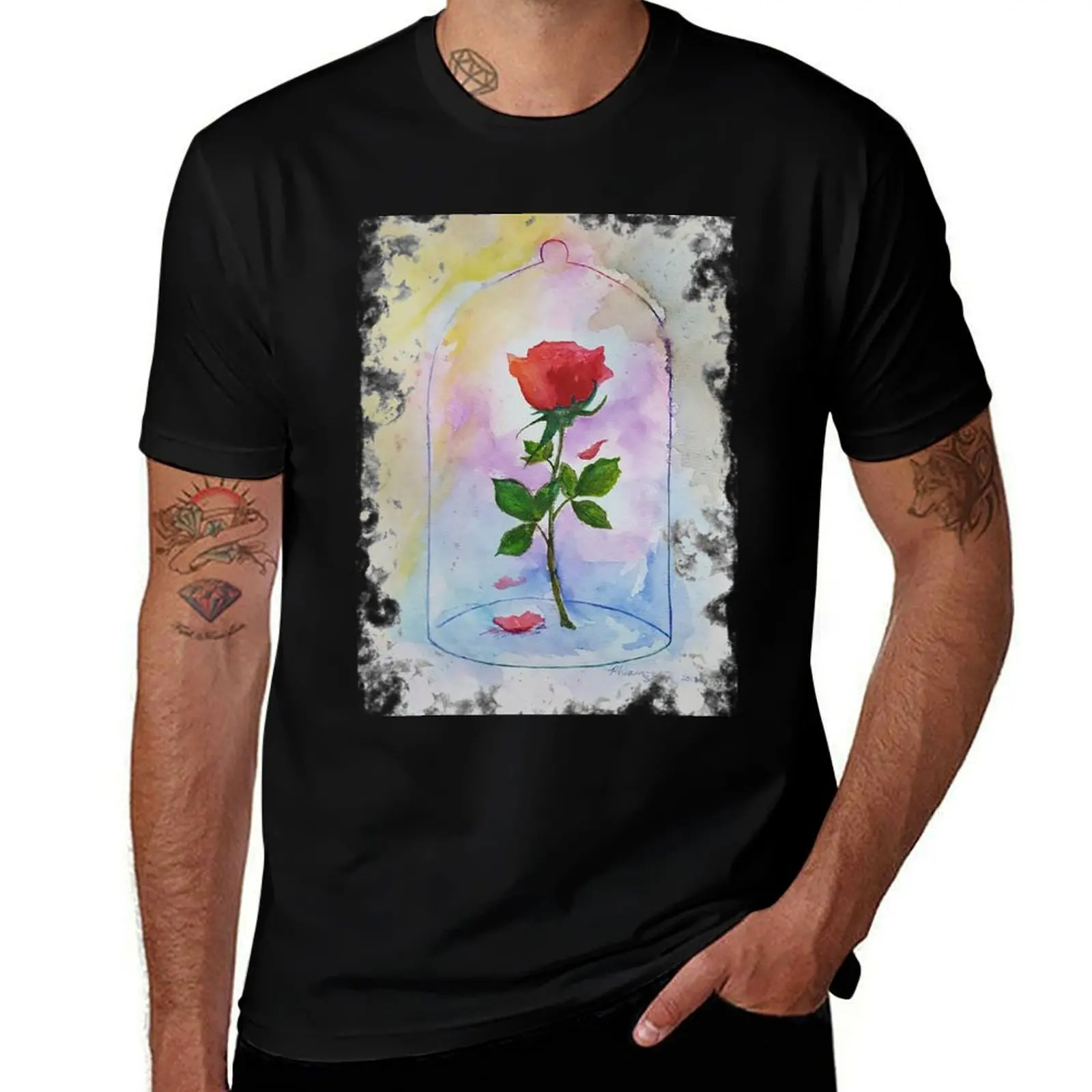 Til the Last Petal Falls - Enchanted Rose T-Shirt Holiday Simple Tee Shirt T-Shirt