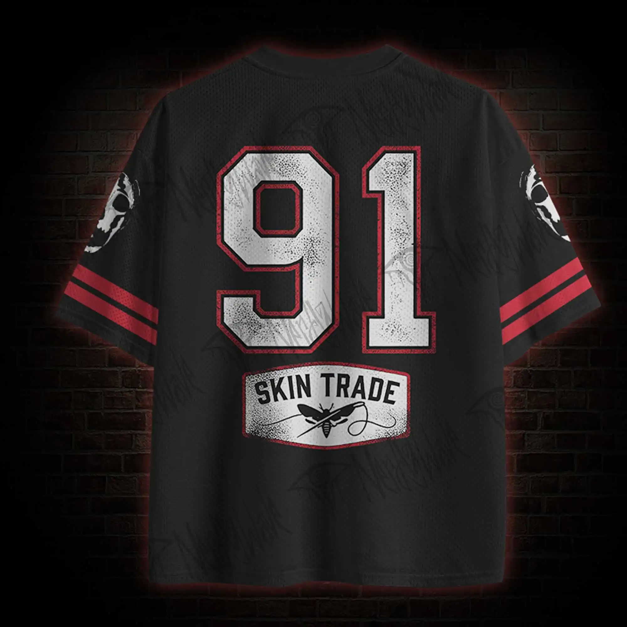 Hot Selling Products, Terrifying Dark Series Clothing, Fashionable Men's Short Sleeves Suitable for Sports and Fitness, Bicycles