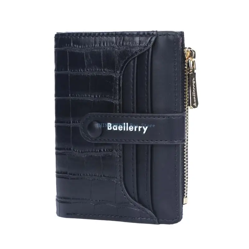 

340D Bifold PU Leather Wallet for Women Change Pocket Card Holder Zipper Coin Purse