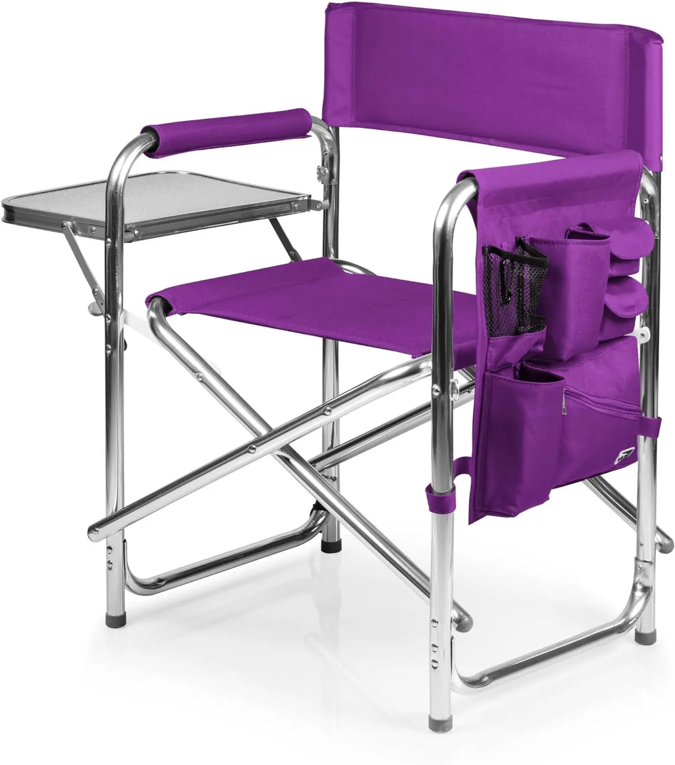 Sports Chair with Side Table, Beach Chair, Camp Chair for Adults, (Purple)