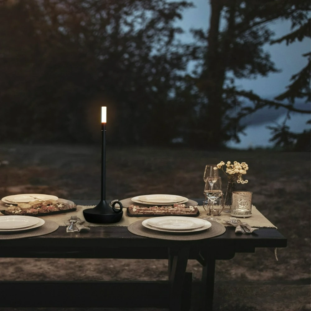 Weatherproof Touch-Control Rechargeable Candle Lamp Decorative Portable Ambient Table Light for Outdoor Camping Hotel Bar & BBQ