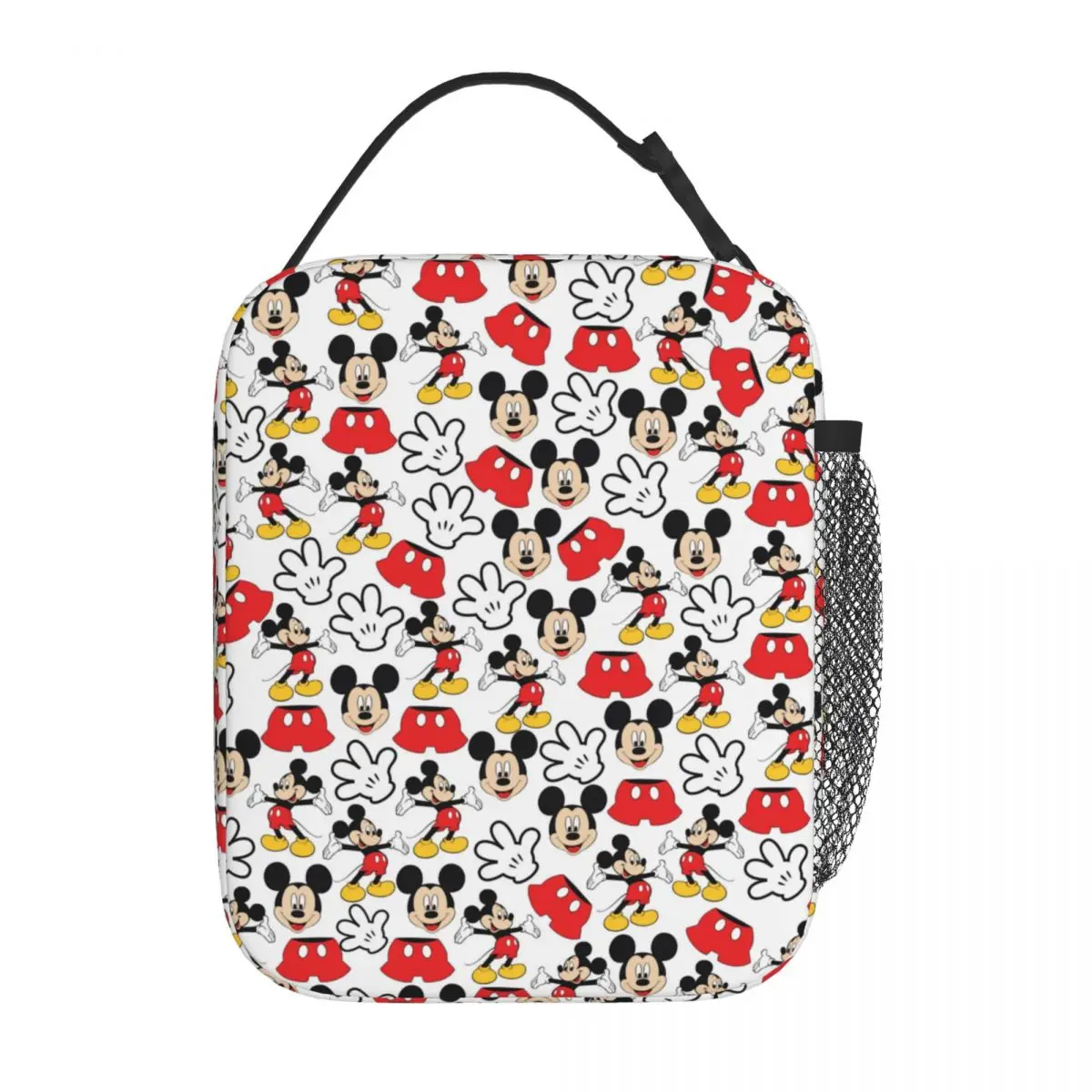 Custom Mickey Mouse Portable Lunch Boxes for Women Multifunction Cooler Thermal Food Insulated Lunch Bag School Children Student