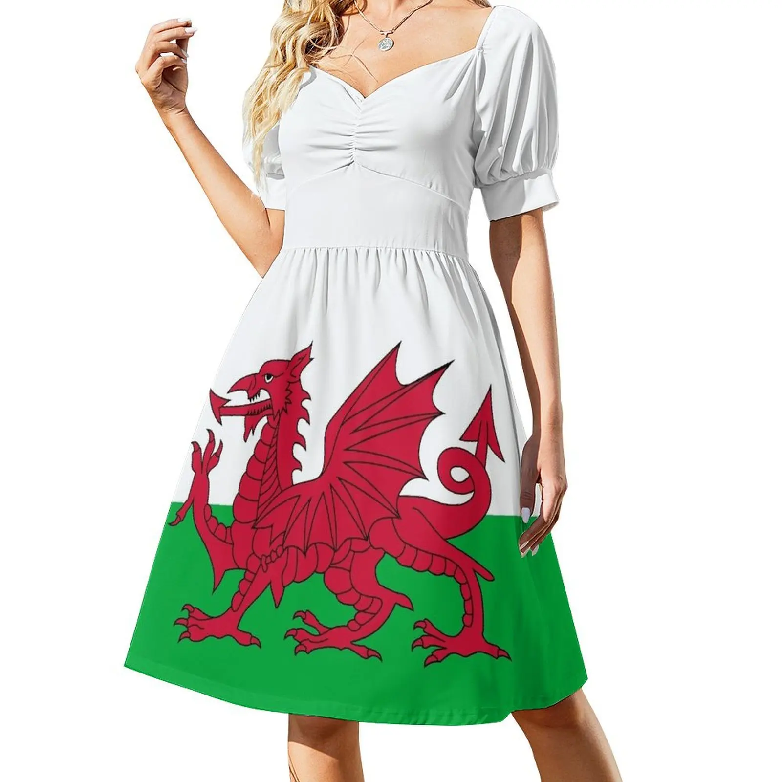 

Flag of Wales - Welsh Flag Short Sleeved Dress dresses ladies 2025 summer dress summer dress summer 2025 women