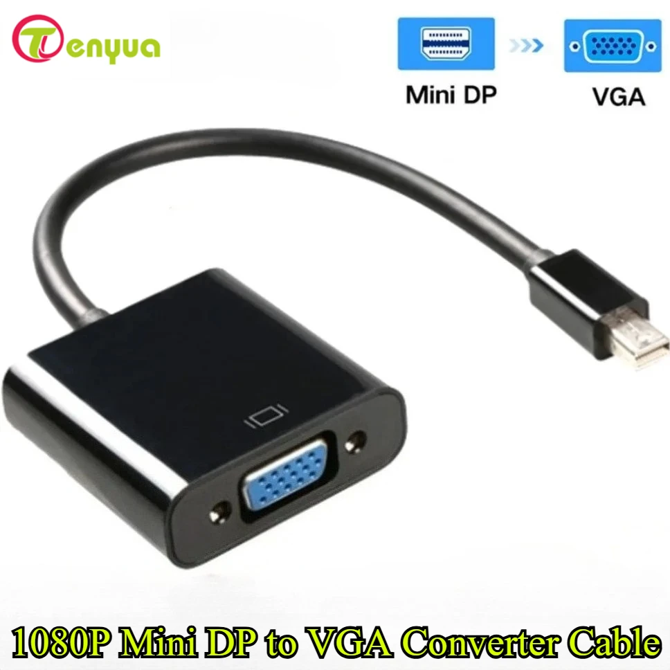 Mini DP to VGA Converter Cable 1080P Thunderbolt Mini DisplayPort Male to VGA Female Adapter For Apple Laptop PC Projector HDTV