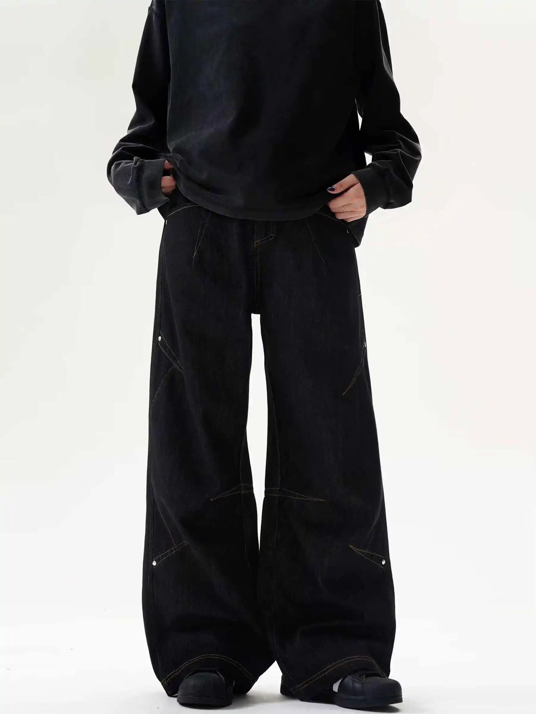 

Women Black Gothic Y2k Baggy Jeans Harajuku Vintage Oversize Emo Denim Trousers Japanese 2000s Style Boyfriend Jeans Pants 2025