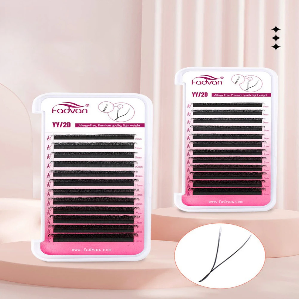 YY Shape Fans False Eyelash D Curled 8-15mm 0.07 Natural Soft High Quality Individual Lashes DIY Extension Makeup Tools