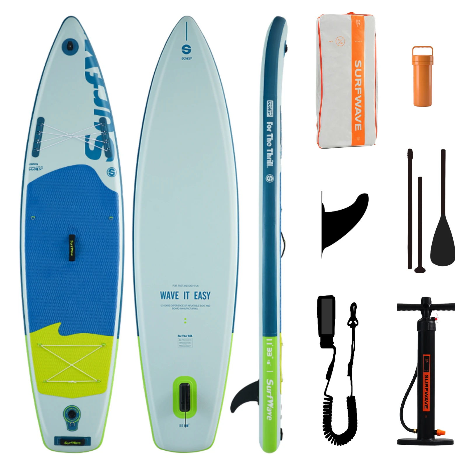 Eggory 11'X33''X6'' Aufblasbares Stand-Up-Paddleboard Luxuriöses Komplett-Zubehörset Stabiler Typ Verdicktes Rutschfestes SUP-Surfbrett Geeignet für Alle Könnensstufen