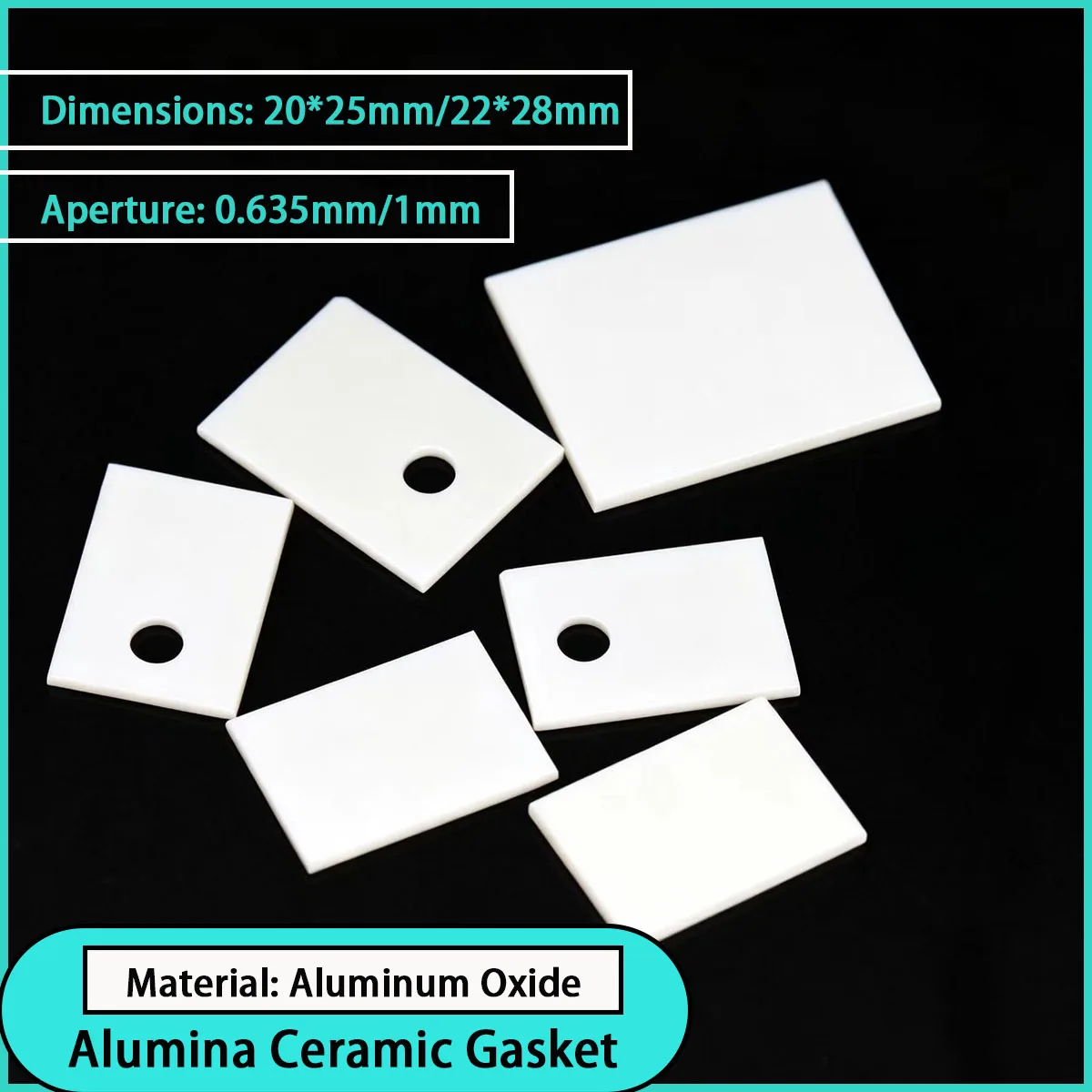Size 20*25mm/22*28mm alumina ceramic gasket is used for power devices, mechanical equipment isolation, sealing support, etc